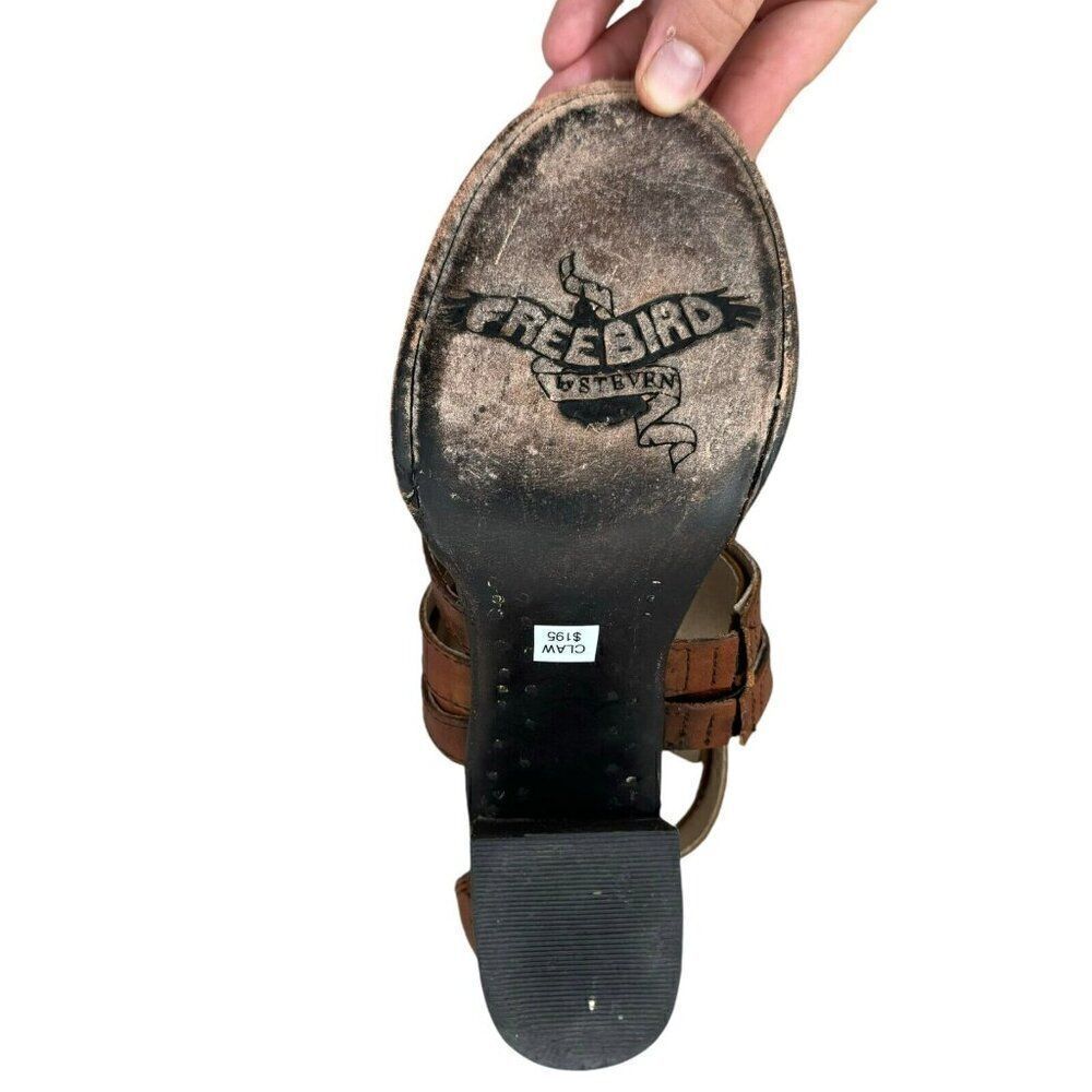 Freebird By Steven Womens Claw Brown Leather Heeled Sandel Sz 8 - Picture 9 of 11